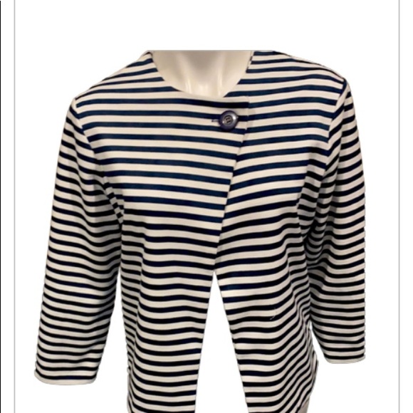 Erin London Navy & cream striped jacket - Picture 2 of 5